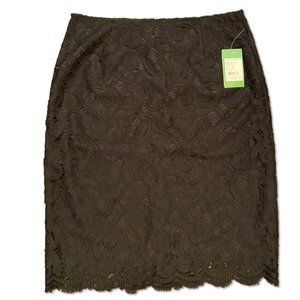 NWT Lilly Pulitzer Black Lace Pencil Skirt - Sz 10